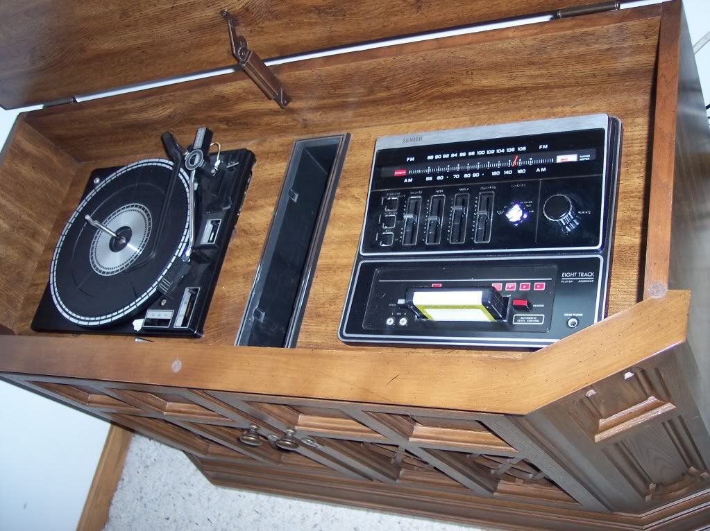 Zenith Allegro Stereo Console AM/FM Turntable 8 Track eBay